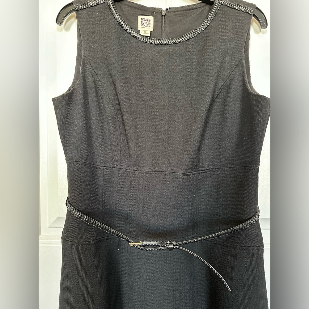 Anne Klein black fit and flare dress size 10 excellent used condition